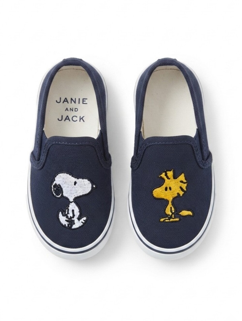 Janie and Jack Peanuts Snoopy & Woodstock Navy Slip-On Shoes - Infant Size 5